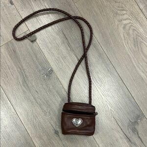 Brighton Brown Crossbody Bag with Silver Heart Accent